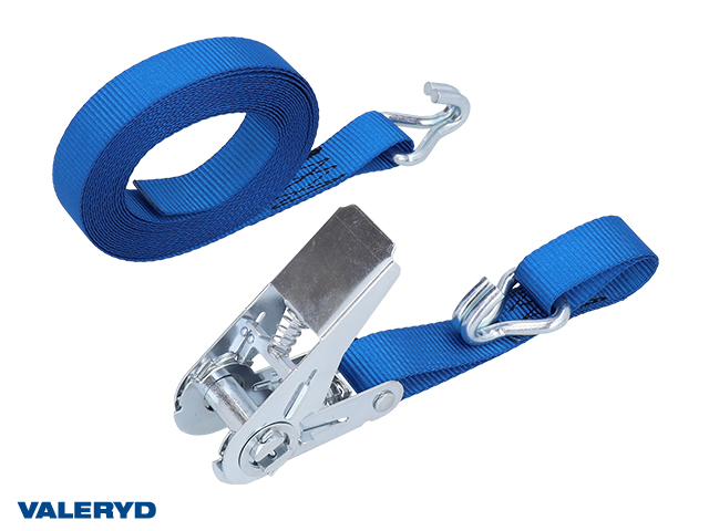 EOL replaced by 6600038 Ratchet tie down set 25mm with double J-hook. Length 0,25+4,75m. 800Kg (daN