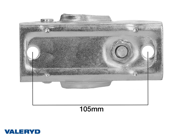Jockey wheel clamp Ø48mm. Standard with short crank. Sheet metal. cc=105