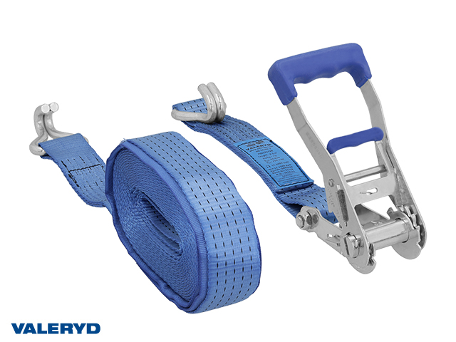 Sangle kit à cliquet avec crochet 50mm. Longueur 0,5+9,5m. 2500 daN