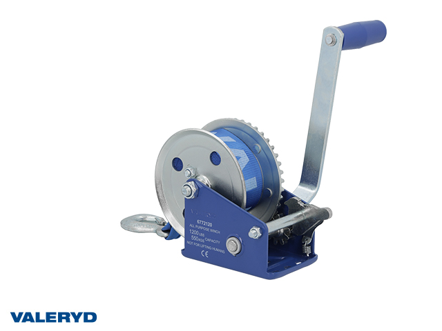 Winch VALERYD 1200lbs/550kg Including strap 50mm x 7m