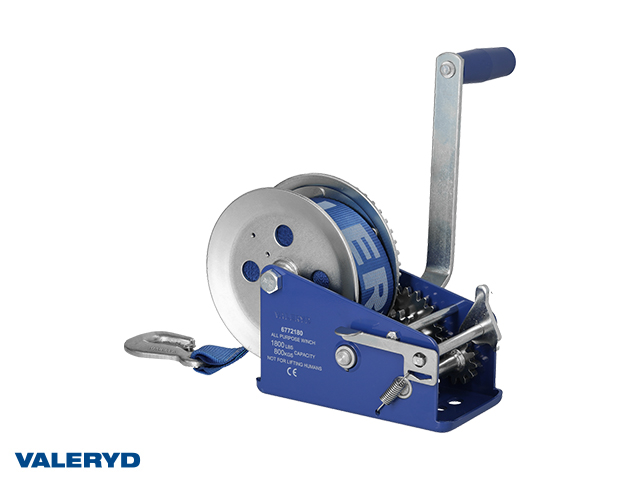 Winch VALERYD 1800lbs/800kg Including strap 50mm x 10m
