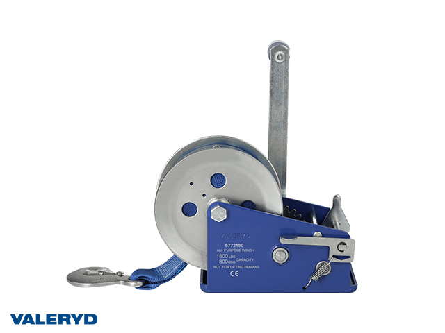 Winch VALERYD 1800lbs/800kg Including strap 50mm x 10m