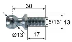 Pivot pour embout à rotule ; L=16,5; 5/16 inch