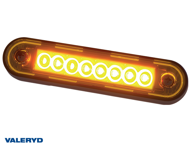 LED Sidomarkeringsljus Valeryd 120,4x12,8mm gul 12–36V DC, inkl. 150mm Kabel