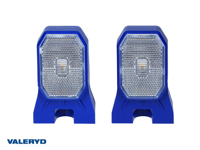 LED Positionsljus Valeryd 100x63x46mm vit inkl. QS075 kontakt Blå hållare (2-pack)